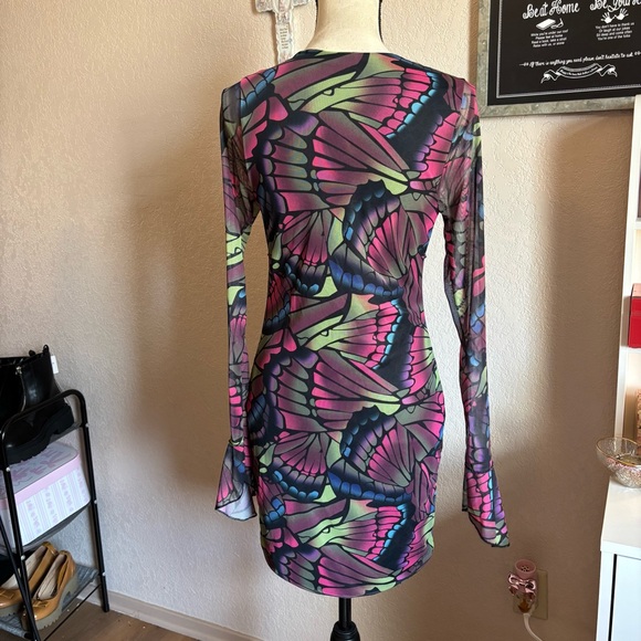 Butterfly Mesh Mini Dress - Picture 3 of 5